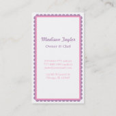 Roze Apron Chef Cooking Catering Visitekaartjes (Achterkant)