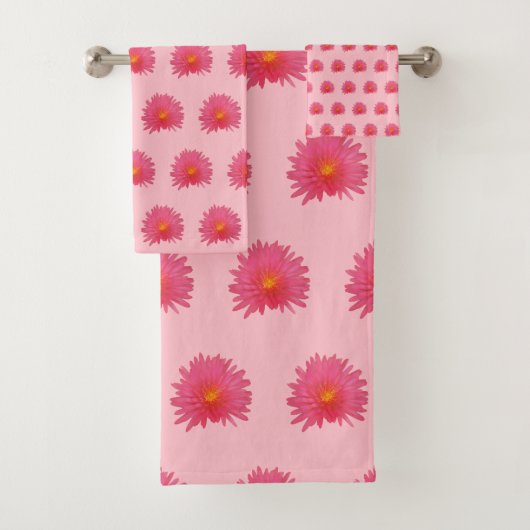 Roze aptenia ventilator naadloos patroon op bad handdoek (Insitu)