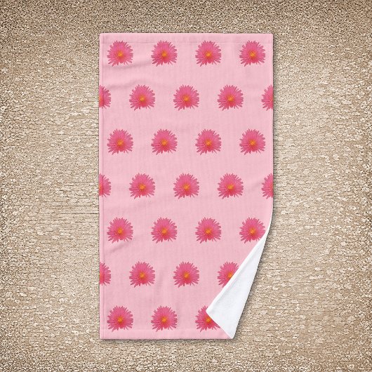 Roze aptenia ventilator naadloos patroon op handdo handdoek