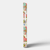 Roze Aqua 70s Retro Floral op maat Case-Mate iPhone Case (Achterkant / Links)