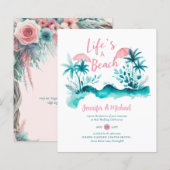 Roze Aqua Beach Floral Boho Lente Zomer Bruiloft (Voorkant / Achterkant)