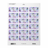 Roze Aqua Black Elephant Bright Tribal Etiket (Full Sheet)