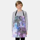 Roze Aqua Black Elephant Bright Tribal Schort (Gedragen)