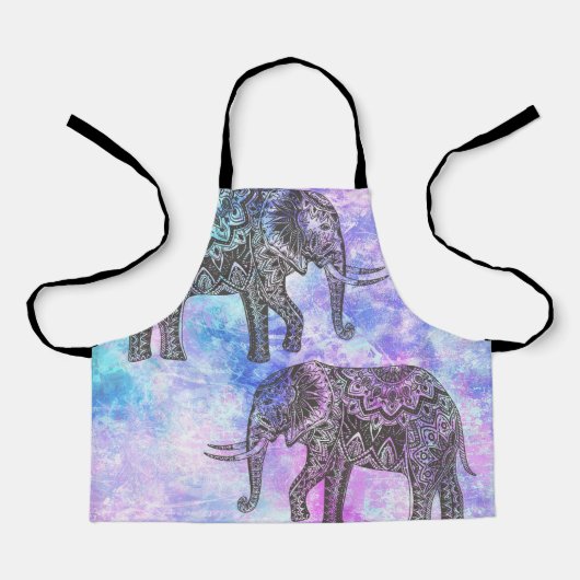 Roze Aqua Black Elephant Bright Tribal Schort (Voorkant)