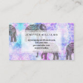 Roze Aqua Black Elephant Bright Tribal Visitekaartje (Achterkant)