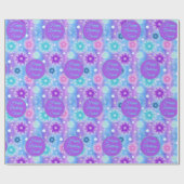 Roze Aqua Bloemen Abstract Patroon Personaliseer N Cadeaupapier (Vlak)
