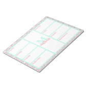 Roze & Aqua Bloemen Weekly Planner Notitieblok (Schuin)