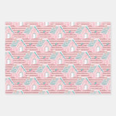 Roze Aqua Blue Colorful Kerstbomen Koekjes Inpakpapier Vel (Voorkant 2)