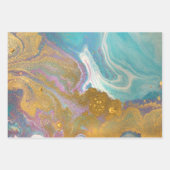 Roze Aqua Blue Glitter Stylish Inpakpapier Vel (Voorkant)