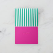 Roze & Aqua Bowling Party Dank je wel kaart (Binnen)