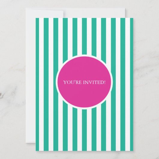 Roze & Aqua Bowling Party Uitnodiging Verjaardag (Achterkant)