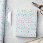 Roze & Aqua Candy Canes Kerstmis Cadeaupapier