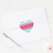 Roze Aqua Chevron Baby shower Favor Stickers (Envelop)