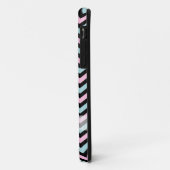 Roze aqua en zwarte chevron Case-Mate iPhone case (Achterkant/links)