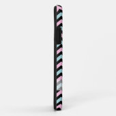 Roze aqua en zwarte chevron Case-Mate iPhone case (Achterkant/rechts)
