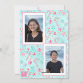 Roze & Aqua Flamingo Strand Kerstfoto Feestdagenkaart (Achterkant)