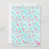 Roze & Aqua Flamingo Strand Kerstfoto Feestdagenkaart (Achterkant)