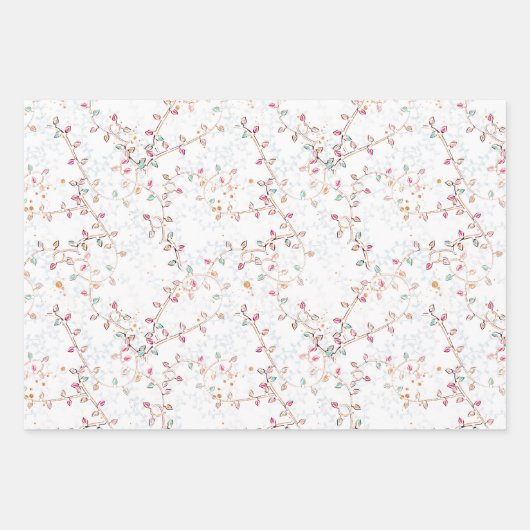 Roze & Aqua Flamingo's, Snoep & kerstverlichting Inpakpapier Vel (Voorkant 2)