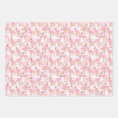 Roze & Aqua Flamingo's, Snoep & kerstverlichting Inpakpapier Vel (Voorkant)