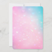 Roze Aqua Hearts Verjaardag Kaart (Achterkant)