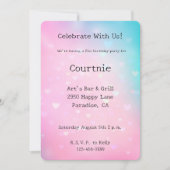 Roze Aqua Hearts Verjaardag Kaart (Voorkant)