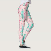 Roze Aqua Kerstboom Feestelijk Leggings (Rechts)