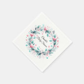 Roze Aqua krans Baby shower papieren servetten (Hoek)