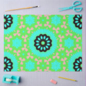Roze, Aqua & Lime Groen Bloemen Patroon Decoupage Tissuepapier (Craft)