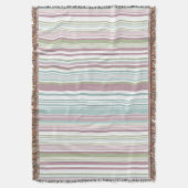 Roze, aqua, mint, lenteregen en mauve strepen deken (Voorkant Verticaal)