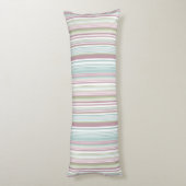 Roze, aqua, mint, lenteregen en mauve strepen lichaamskussen (Achterkant (Verticaal))