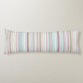 Roze, aqua, mint, lenteregen en mauve strepen lichaamskussen