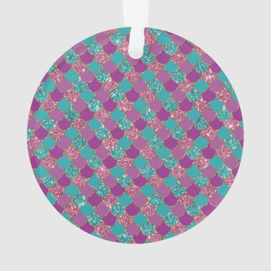 Roze Aqua Mint Zeemeermin Glitz Ornament (achterkant)