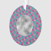 Roze Aqua Mint Zeemeermin Glitz Ornament (voorkant)