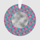 Roze Aqua Mint Zeemeermin Glitz Ornament (voorkant)