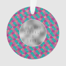 Roze Aqua Mint Zeemeermin Glitz Ornament