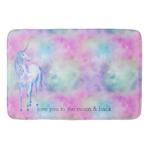 Roze Aqua Paars White Unicorn Sparkle     Badmat