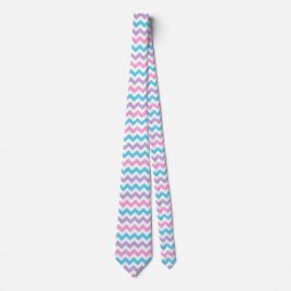 Roze, Aqua, Paarse, witte Chevrons Patroon Stropdas