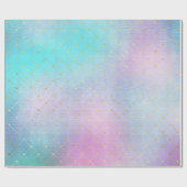 Roze Aqua Pastel Ombre Gold Mint Squares Cadeaupapier (Vlak)