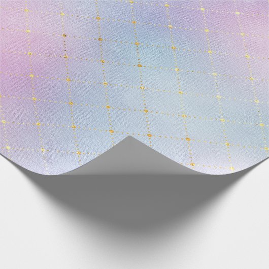 Roze Aqua Pastel Ombre Gold Mint Squares Cadeaupapier (Hoek)