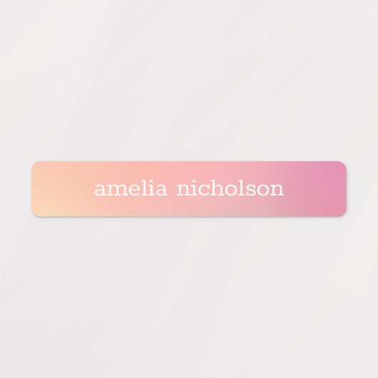 Roze Aqua Pastel Ombre Gradient Waterdicht Labels (Design 1)