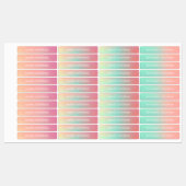 Roze Aqua Pastel Ombre Gradient Waterdicht Labels (Vel)