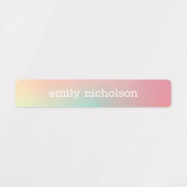 Roze Aqua Pastel Ombre Gradient Waterdicht Labels (Design 2)