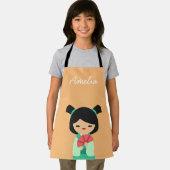 Roze aqua peach Kokeshi Japanse poppen Schort (Insitu)