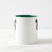 Roze aqua peach Kokeshi Japanse poppen Tweekleurige Koffiemok (Center)