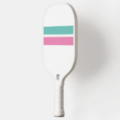  roze aqua racing strepen witte achtergrond pickleball paddle (Links)