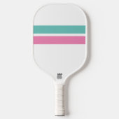  roze aqua racing strepen witte achtergrond pickleball paddle (Voorkant)