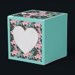 Roze Aqua Roos Floral Tea Party Cake for Box Bedankdoosjes<br><div class="desc">Shabby Chic Pink Aqua Roos Floral Tea Party Cake favor Boxes. Ontworpen van een van mijn waterverf schilderijen.</div>