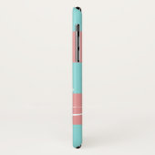 Roze Aqua Stripe Persoonlijke benaming Case-Mate iPhone Case (Achterkant/links)