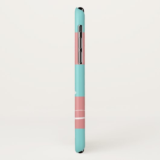 Roze Aqua Stripe Persoonlijke benaming Case-Mate iPhone Case (Achterkant/links)