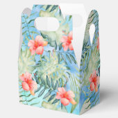 Roze Aqua Tropical Hibiscus Bloemen Bedankdoosjes (Geopend)